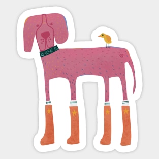 Pink Great Dane Sticker